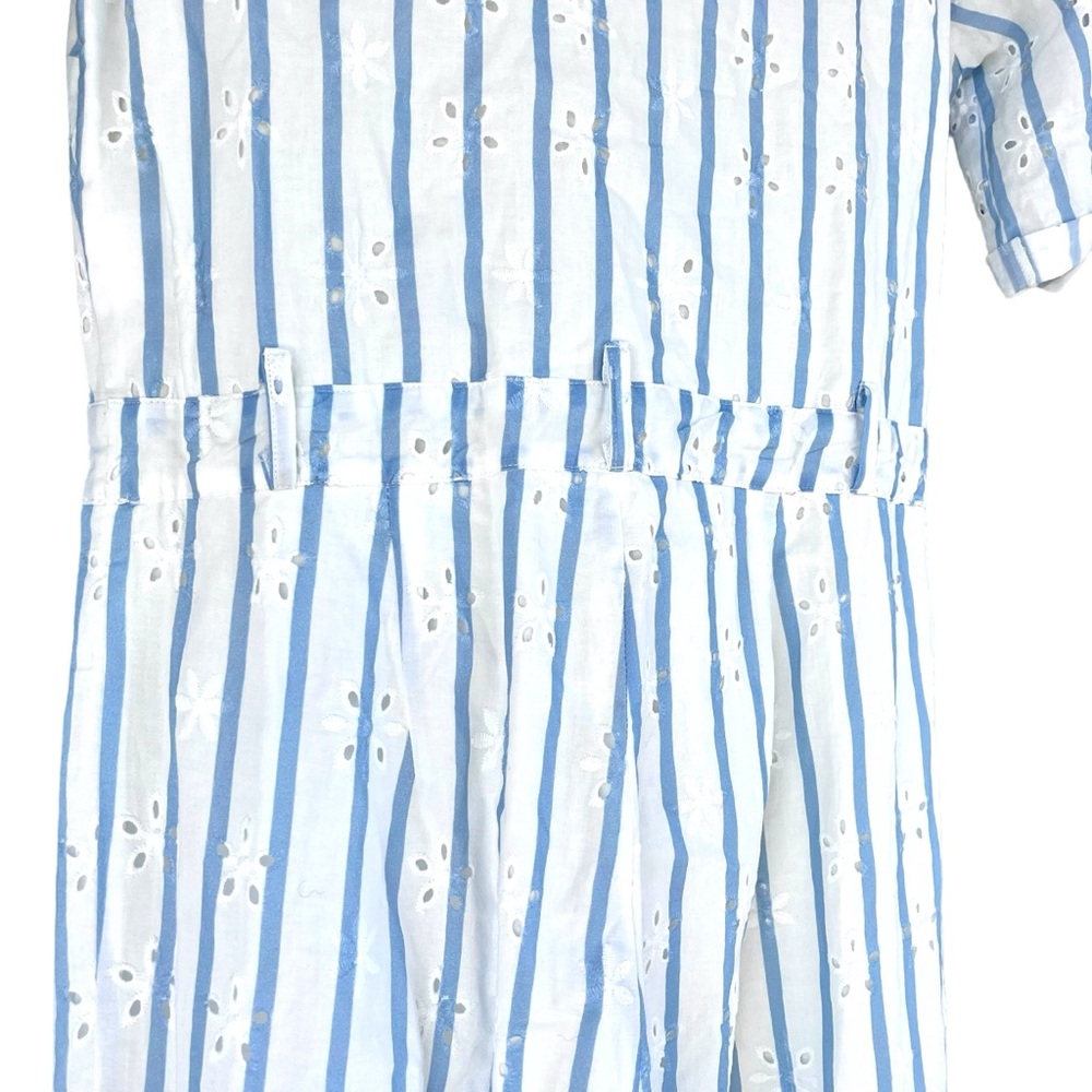 For Love & Lemons Hermosa Eyelet Jumpsuit Blue stripe Women's Size‎ small - Picture 5 of 12
